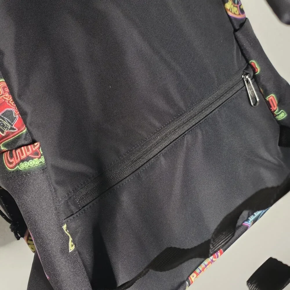 Eastpak Simpsons Backpack Padded Pak'r Neon Sign Patches Black School Bag NWT